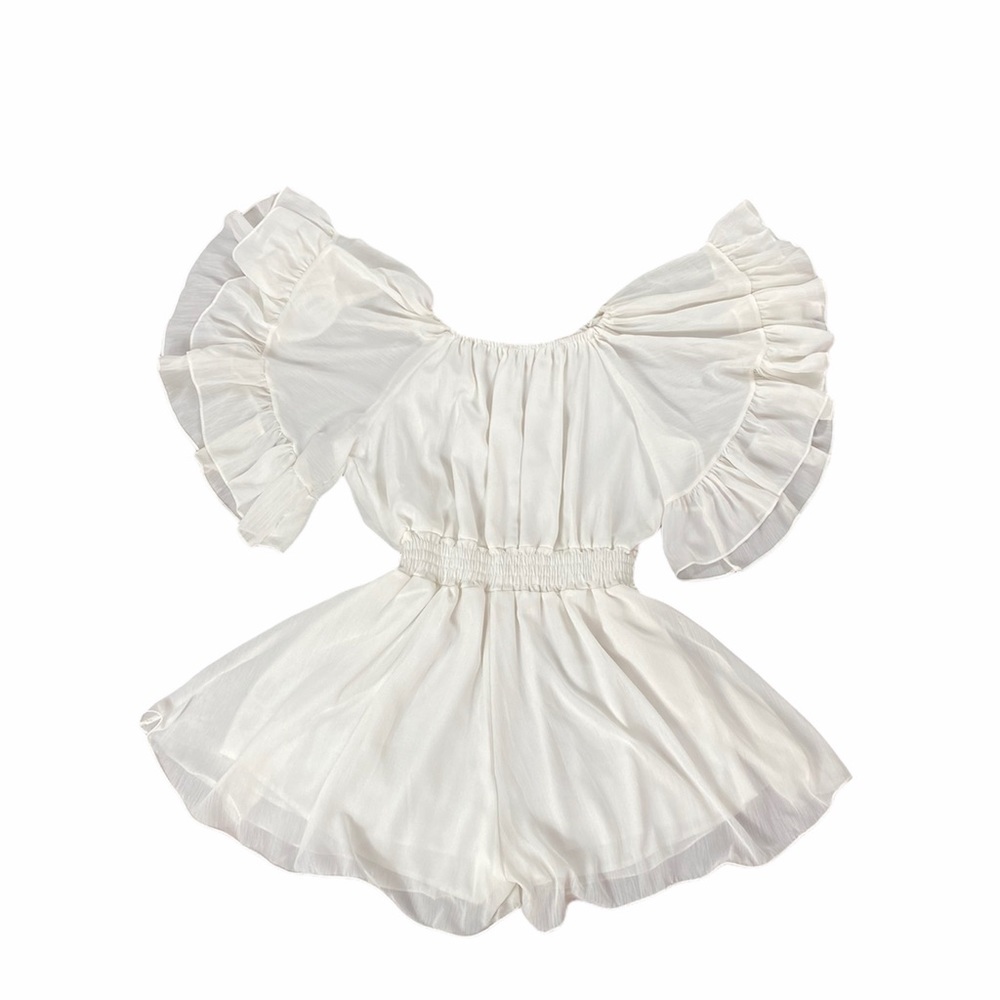 Ruffle Off Shoulder Romper - Picture 2 of 6